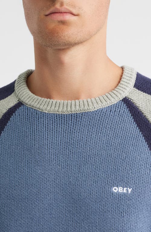 Obey Raglan Sleeve Sweater In Multi