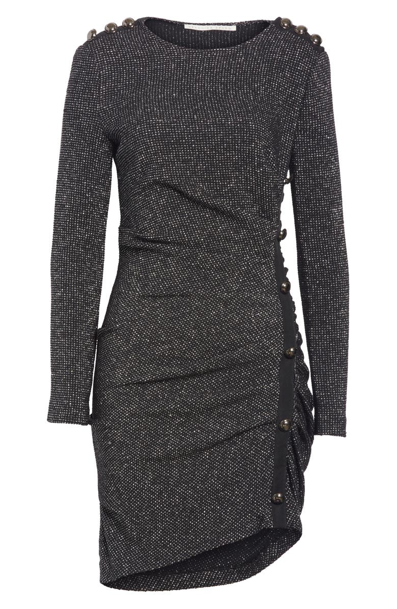 Veronica Beard Ira Ruched Tweed Minidress, Alternate, color, 