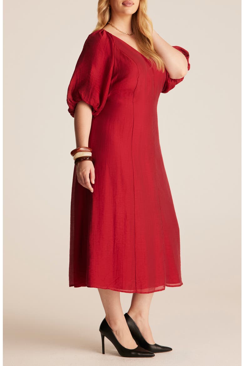Adriella Midi Dress, Alternate, color, RASPBERRY