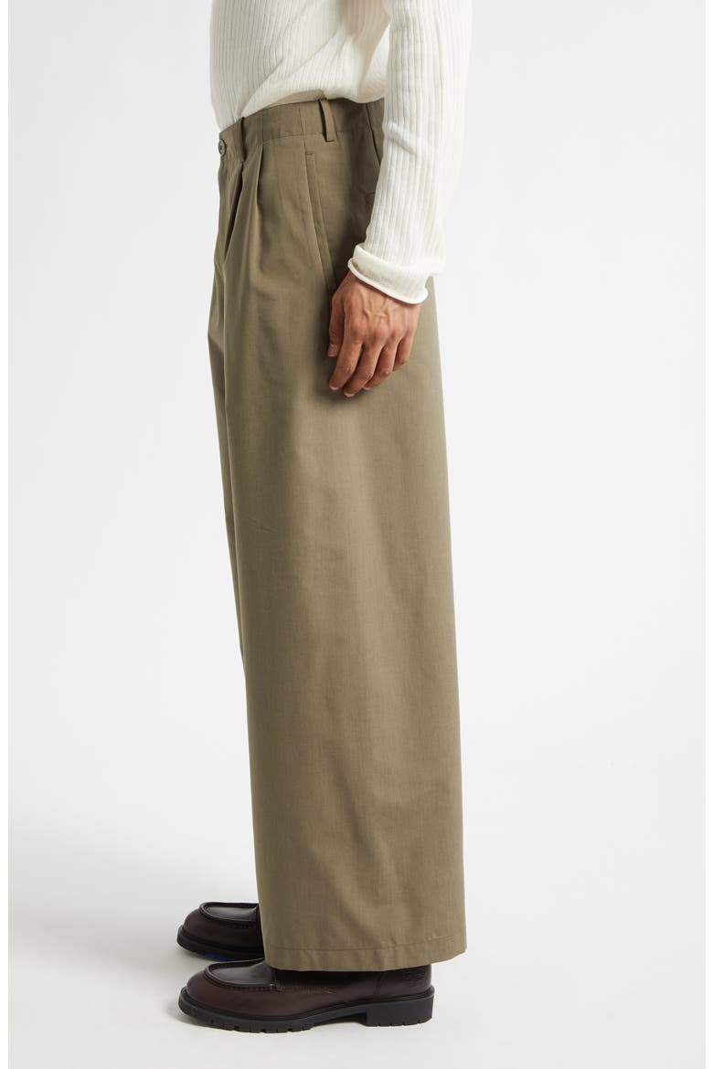 Bridge Pleated Vigin Wool & Cotton Chinos, Alternate, color, DRY LEAF BALANCE WOOLCOT