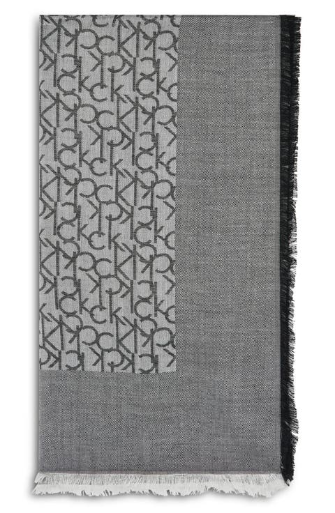 Fringe Trim Logo Scarf