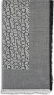 Calvin Klein Fringe Trim Logo Scarf