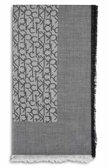 Calvin Klein Fringe Trim Logo Scarf