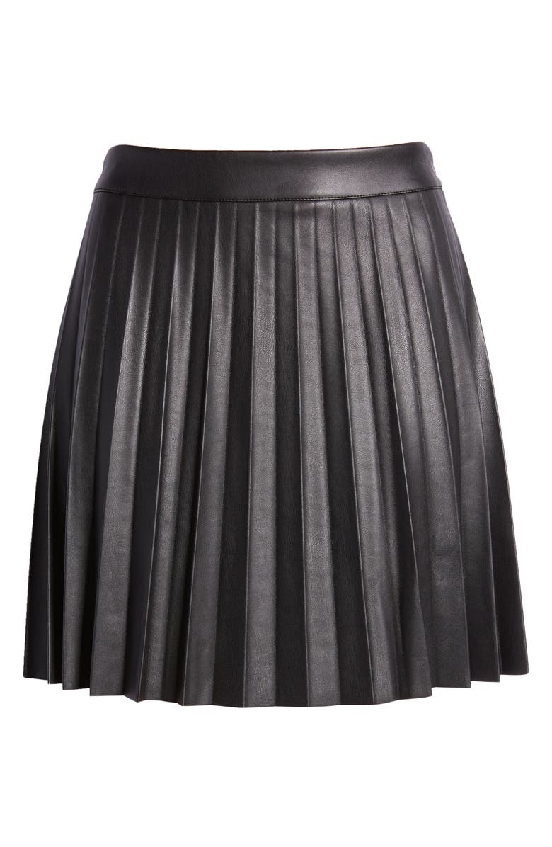 Steve Madden Isha Faux Leather Skirt, Alternate, color, Black