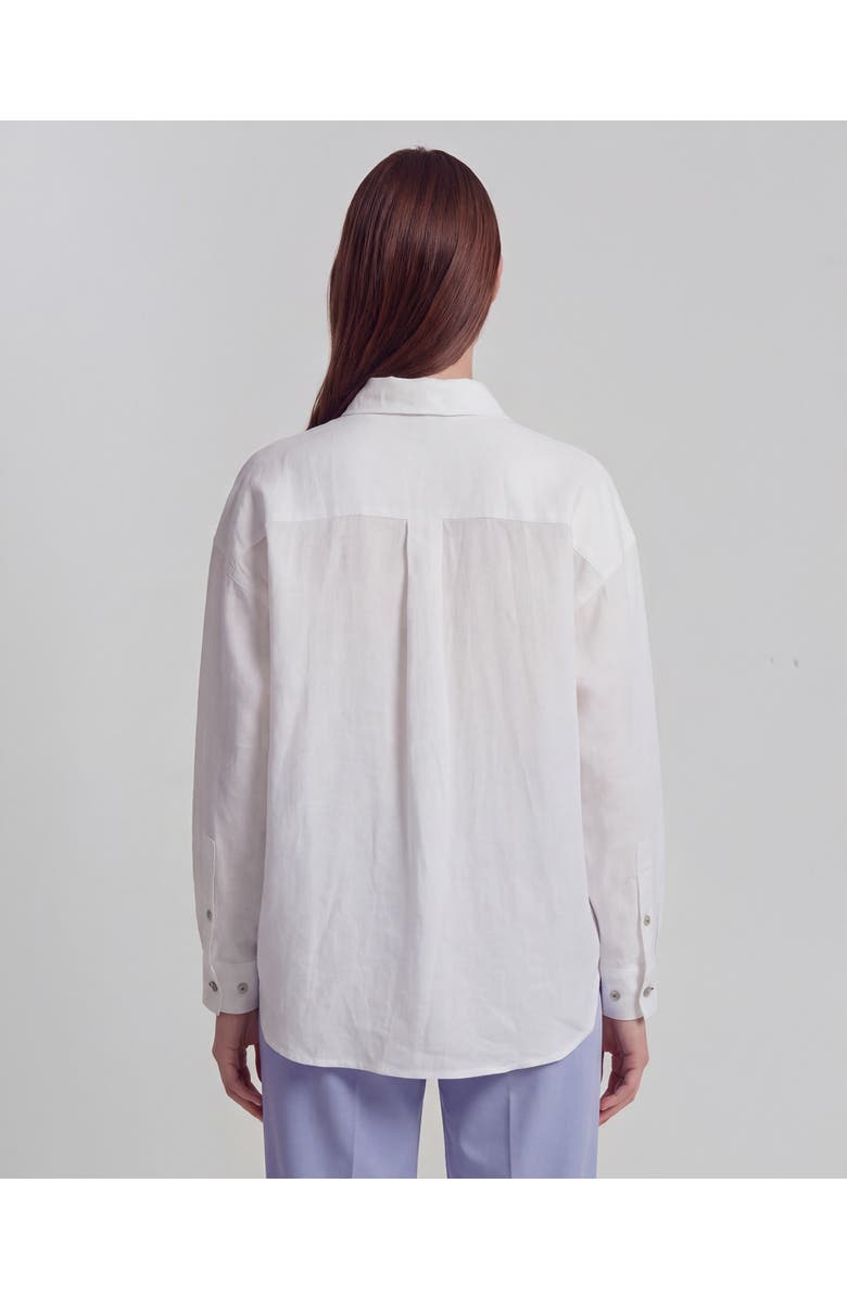 Lords of Harlech Womens Long Sleeve Linen Shirt, Alternate, color, White