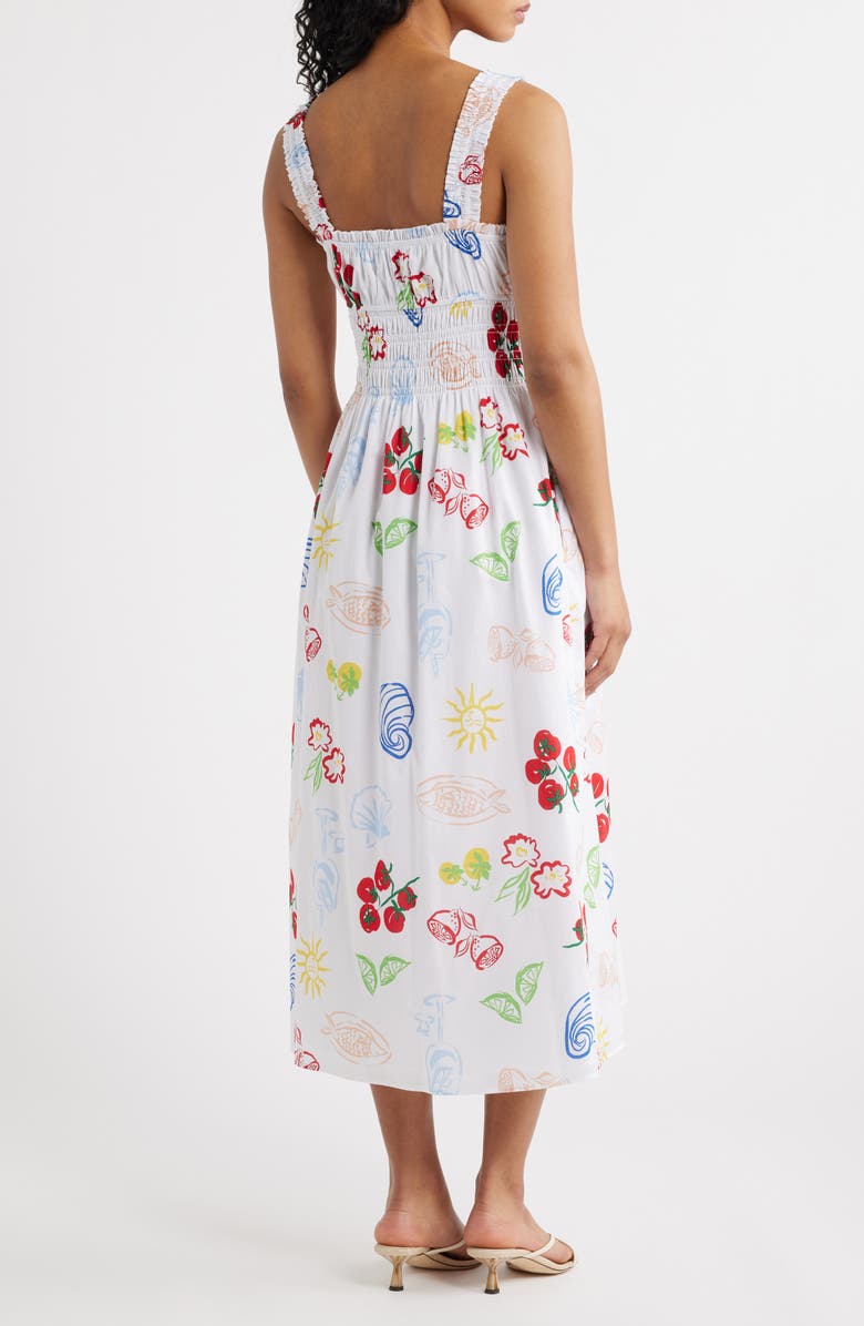 Rails Capri Printed Cotton Midi Sundress, Alternate, color, White Antipasti
