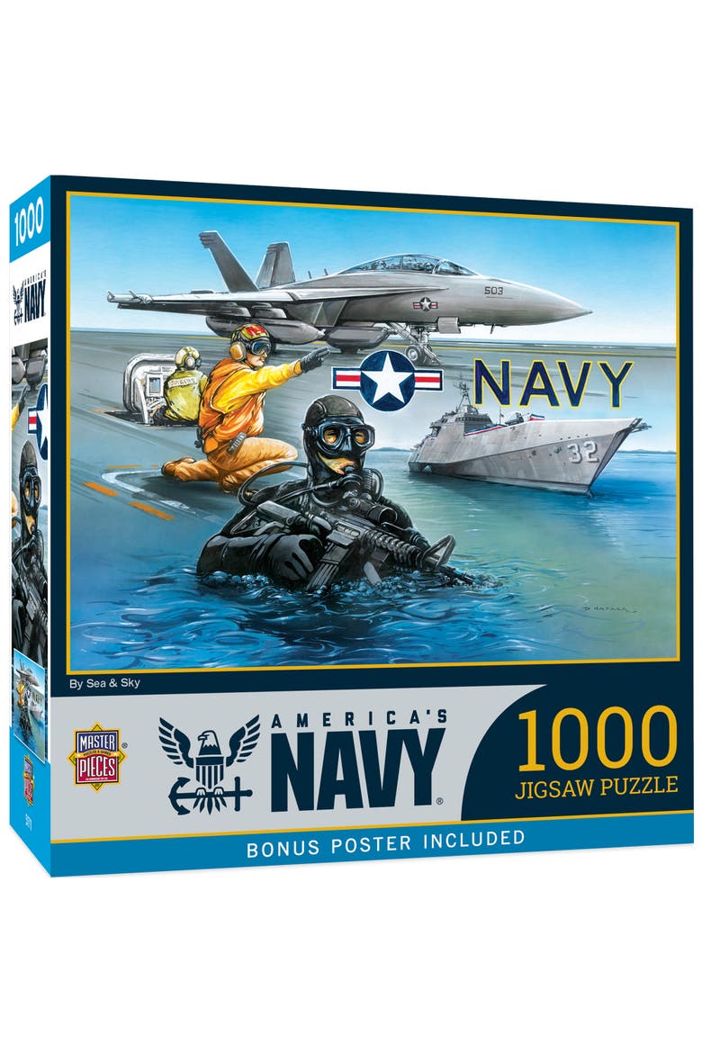 US Navy By Sea & Sky 1000 Piece Puzzle, Main, color, Multicolor