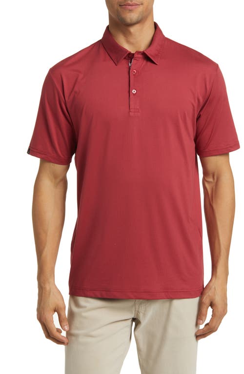 Swannies James Solid Stretch Golf Polo in Red-Heather 