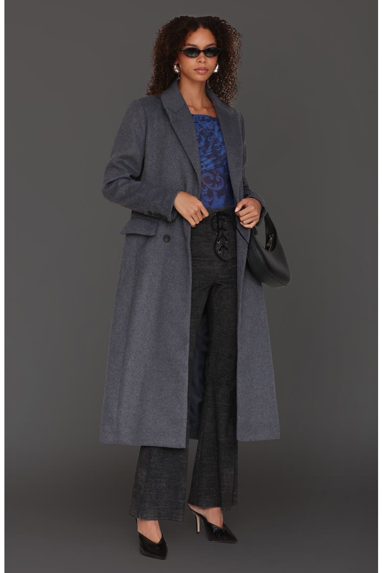 Relaxed Double Breasted Coat, Alternate, color, GREY