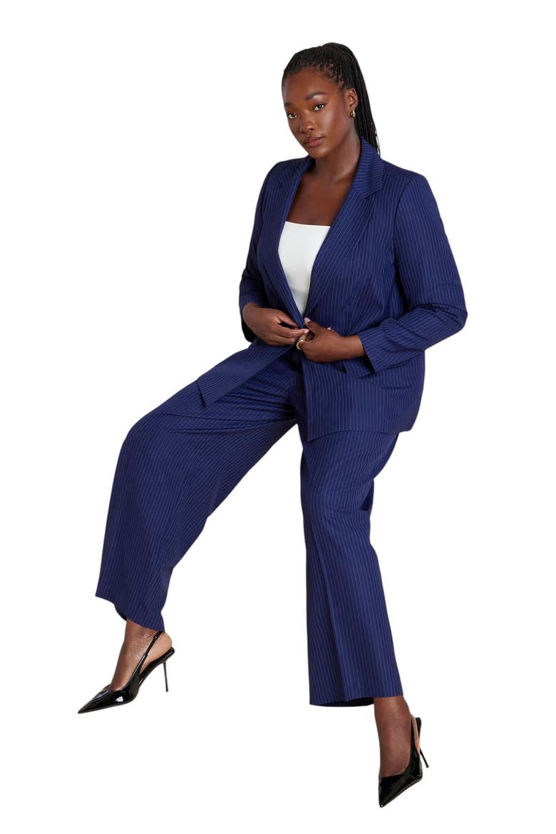 Pinstripe Trouser, Alternate, color, NAVY PINSTRIPE