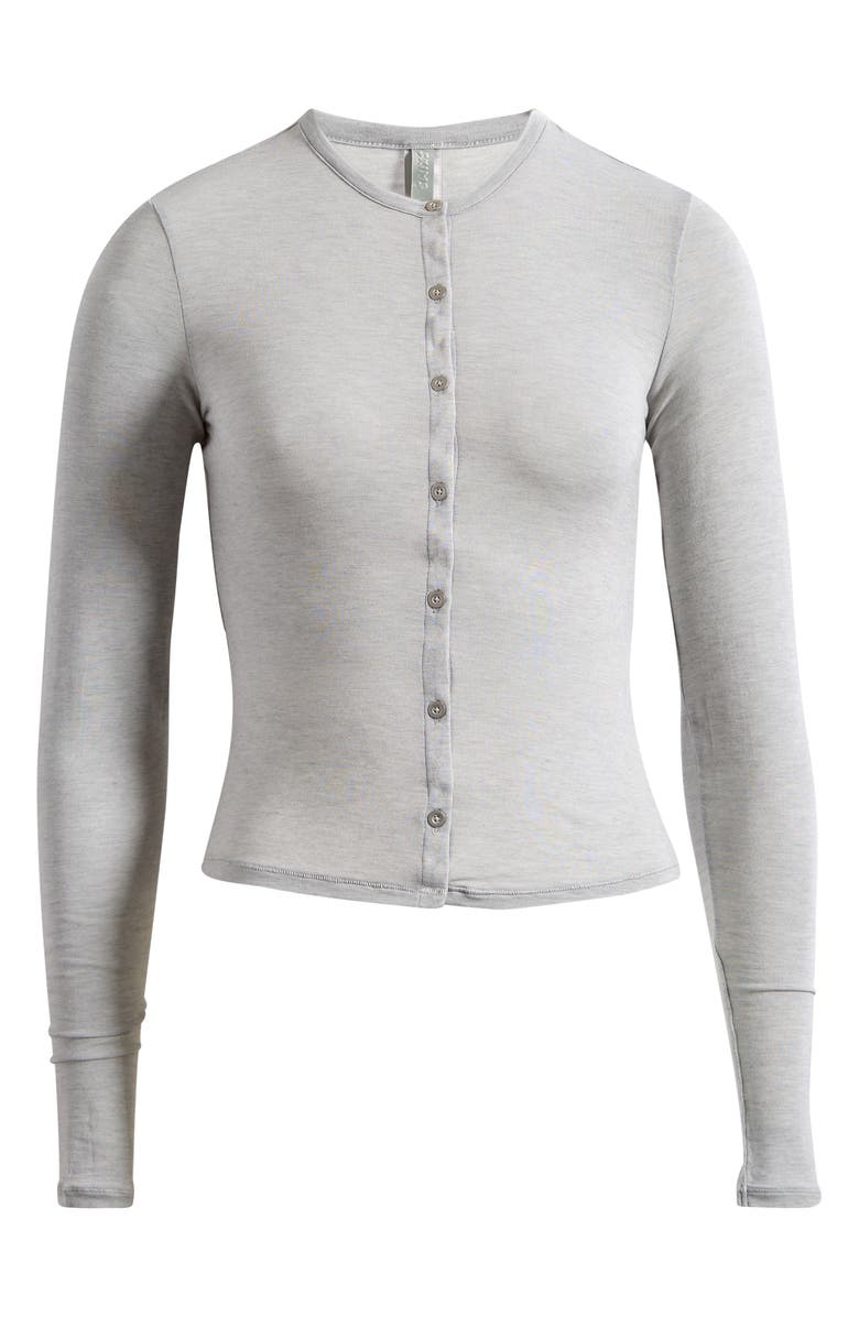 SKIMS Sheer Modal Blend Cardigan, Main, color, Heather Grey