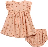 Rylee + Cru Kinsley Embroidered Cotton Dress & Bloomers Set