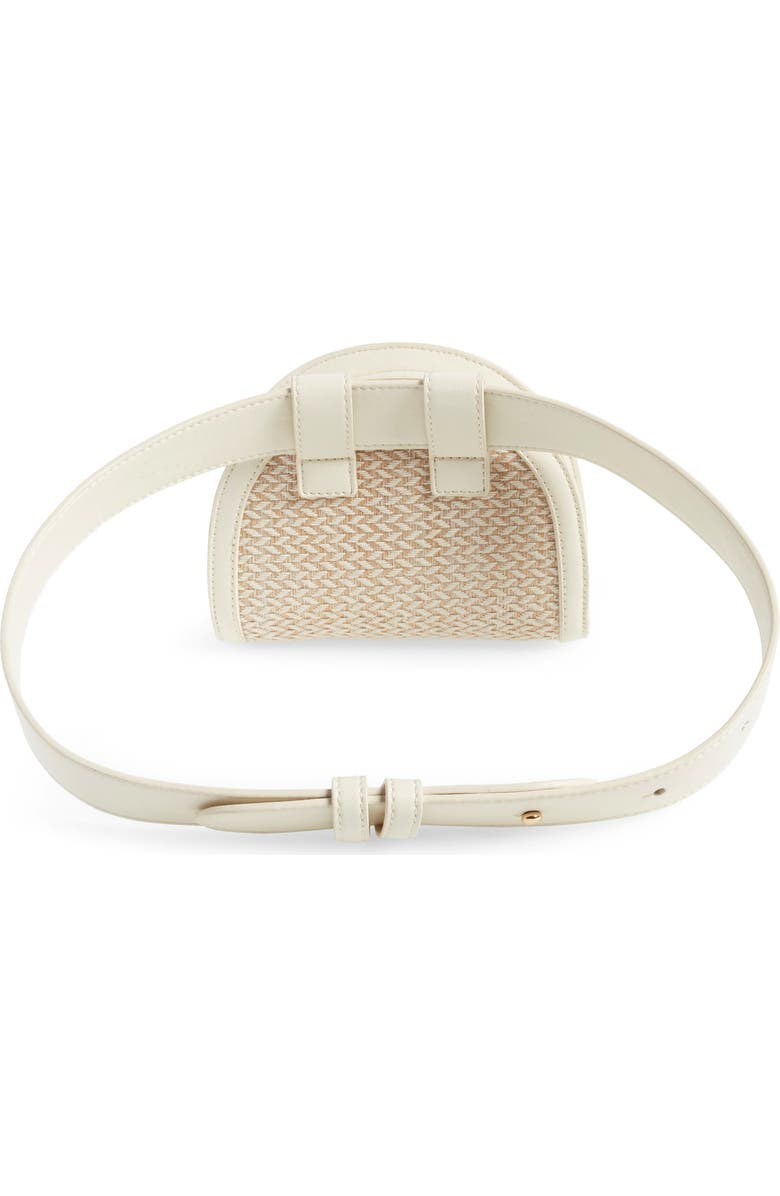 Leith Straw & Faux Leather Belt Bag, Alternate, color,