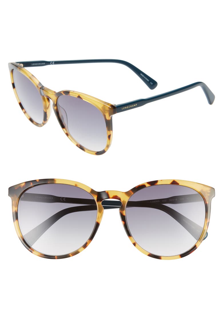 56mm Round Sunglasses, Main, color, VINTAGE HAVANA