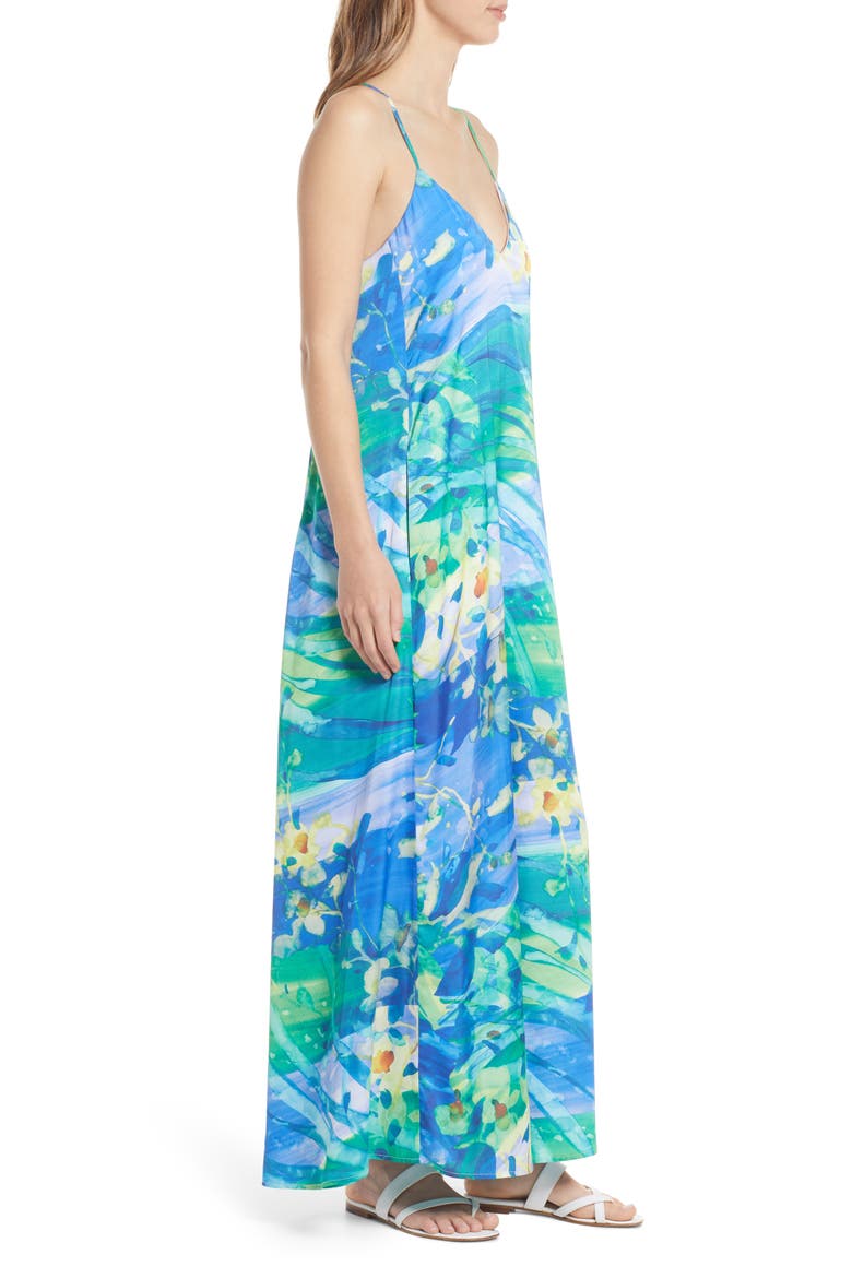 Retro Floral Maxi Dress, Alternate, color, RETRO FLORAL SWIRL