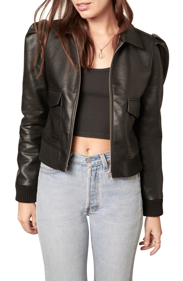 BB Dakota by Steve Madden BB Dakota Boss Mode Faux Leather Jacket, Main, color, 