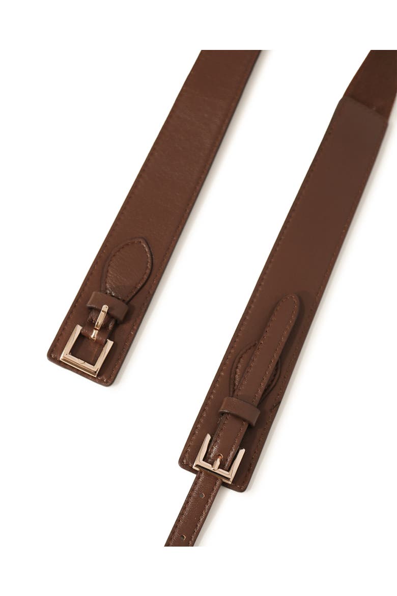 London Fog Leather Waist Belt, Alternate, color, Dark Brown