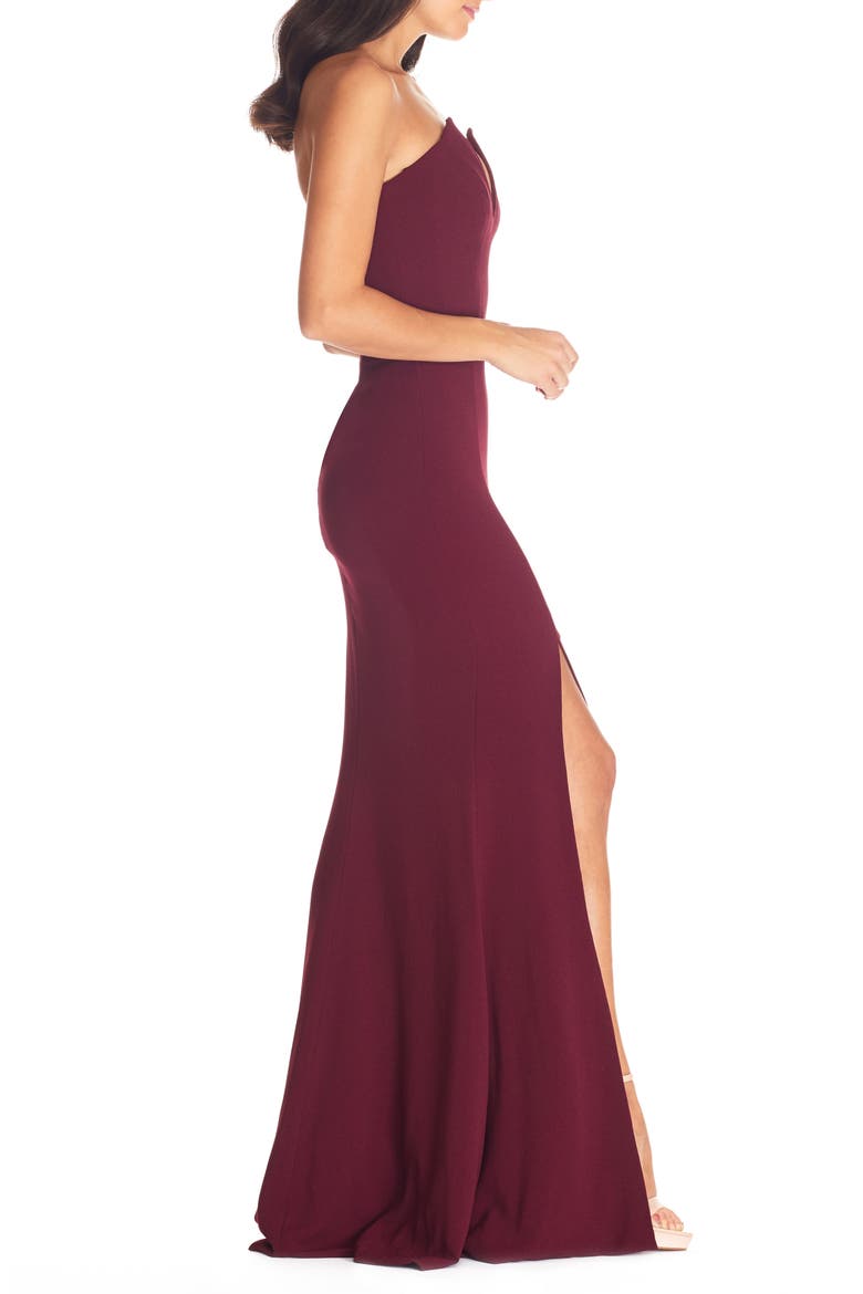 Fernanda Strapless Evening Gown, Alternate, color, BURGUNDY
