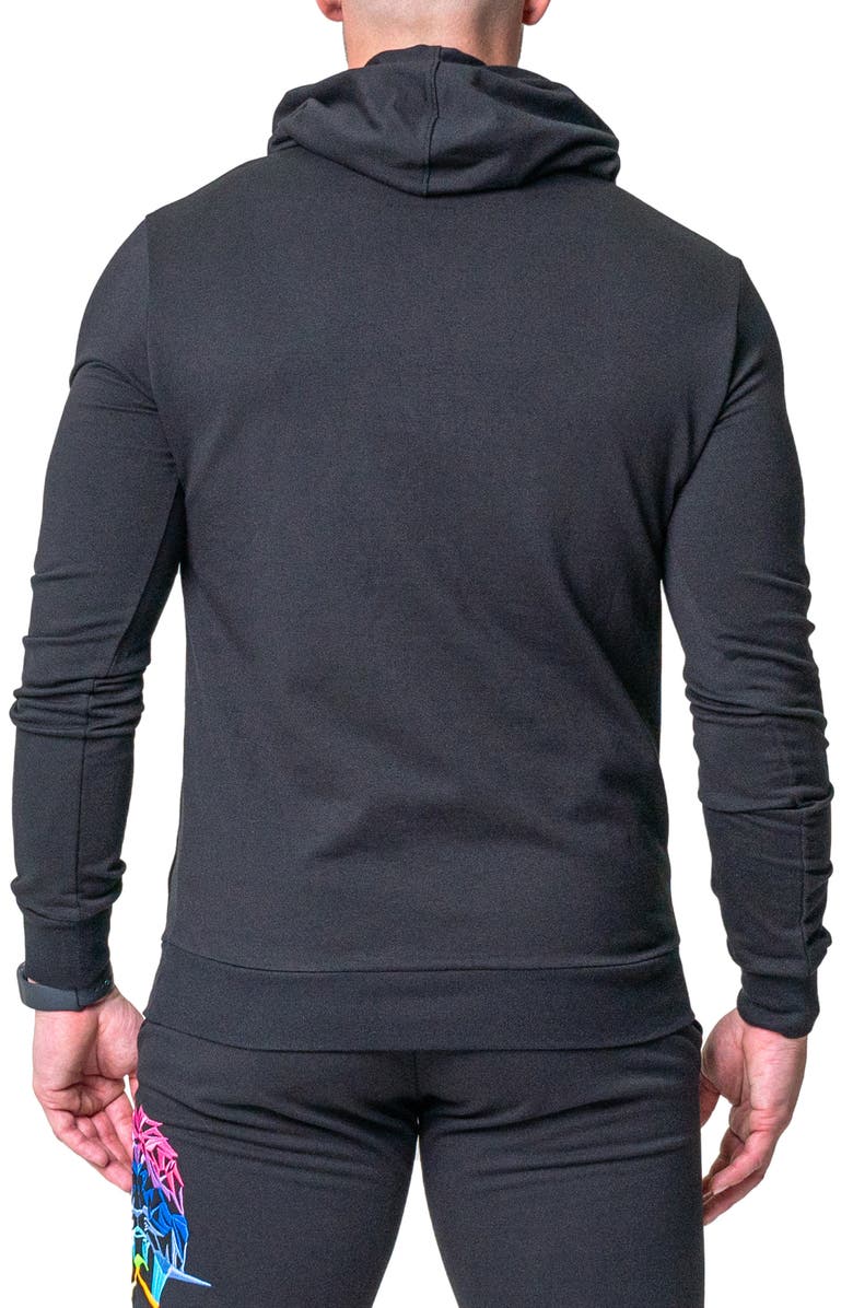 Maceoo Lion Face Embroidered Hoodie, Alternate, color, 