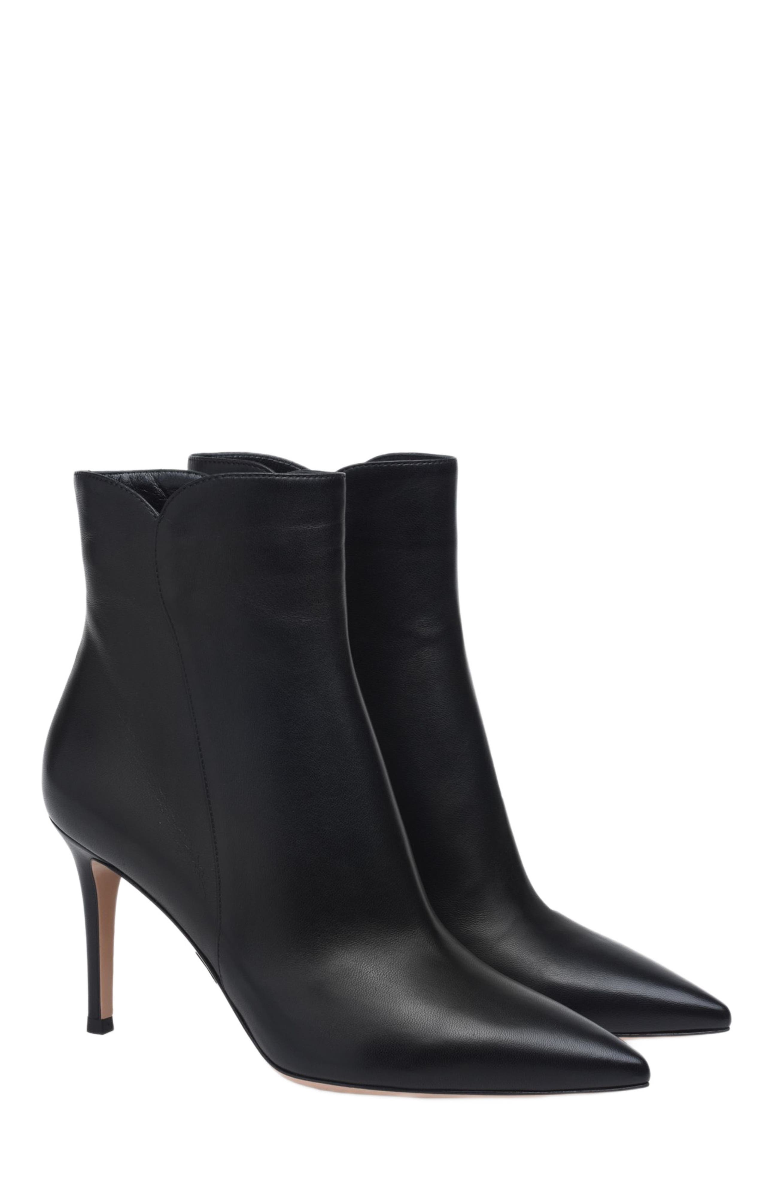 Gianvito Rossi Levy 85 Booties, Alternate, color, Black Leather
