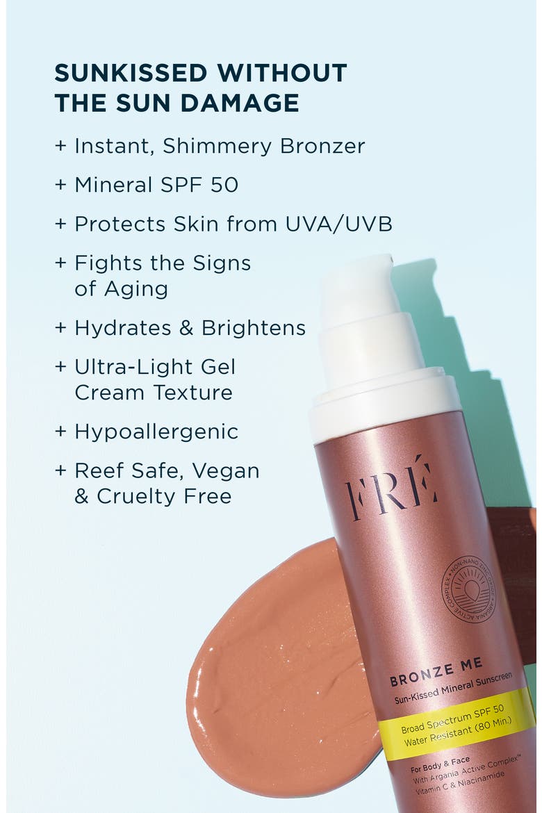 BRONZE ME Sun-Kissed Mineral Sunscreen SPF 50, Alternate, color, Bronze