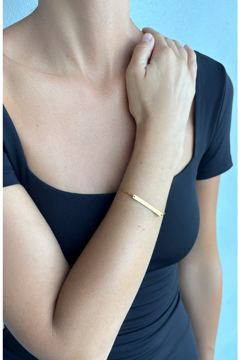 18k Gold Plated Bar Bracelet, Alternate, color, GOLD