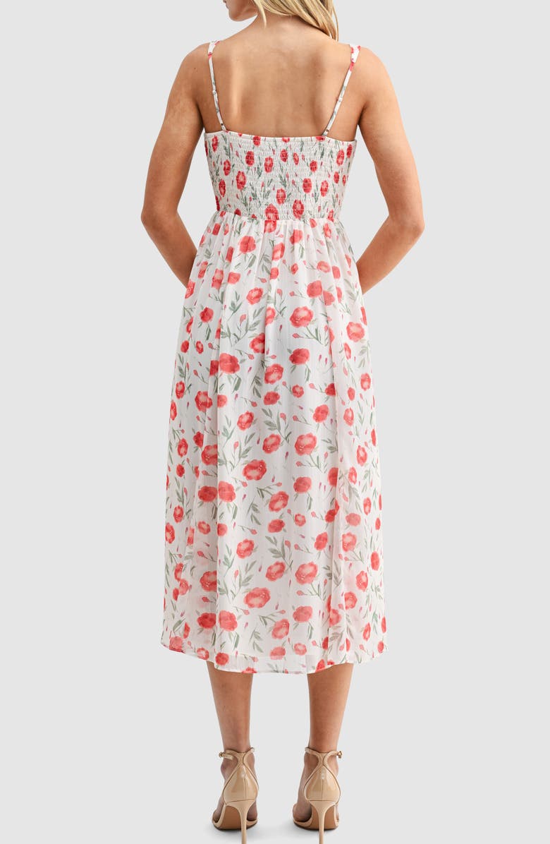 Lush Chiffon Midi Dress, Alternate, color, Ivory Red Floral