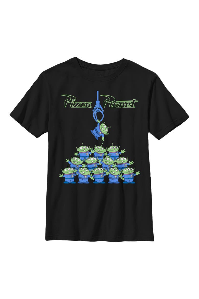 Boy's Toy Story Pizza Planet Alien Claw Pile Graphic T-Shirt, Main, color, Black