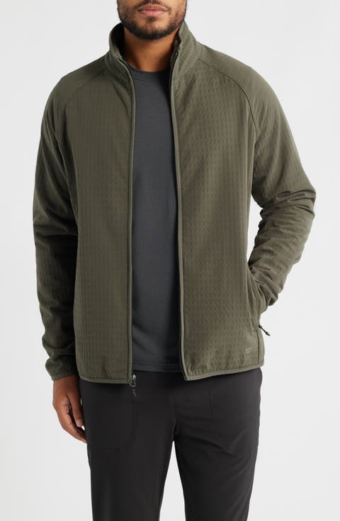 Bonded Grid Fleece Zip Jacket