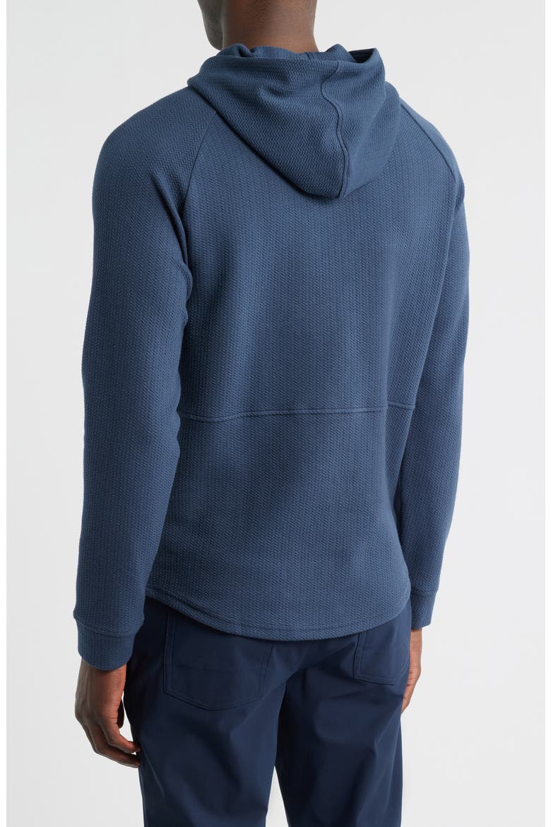 Luke Hooded Cotton Blend Performance Pullover, Alternate, color, NAVY