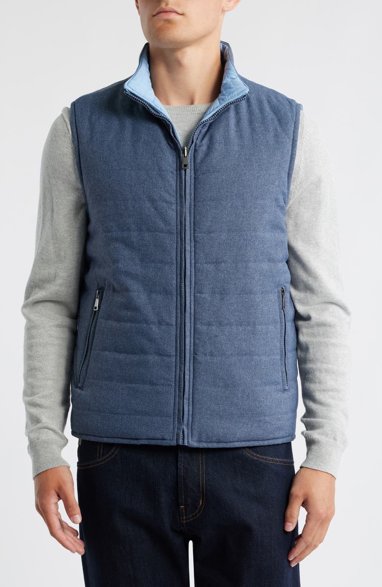 Scott Barber Reversible Quilted Vest, Alternate, color, Denim