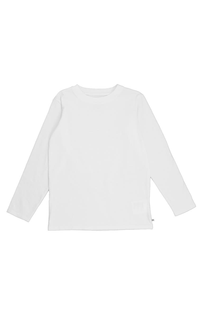 RuffleButts Boys Long Sleeve Basic Tee, Main, color, White
