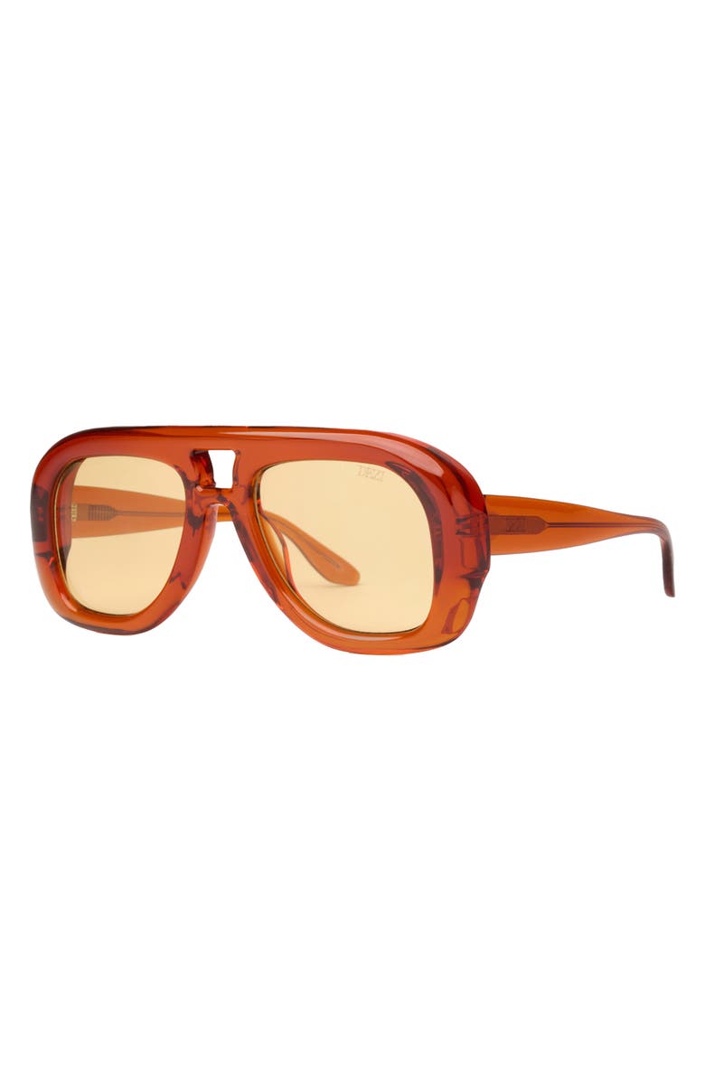 DEZI Pusha 55mm Shield Sunglasses, Alternate, color, Burnt Caramel / Yellow