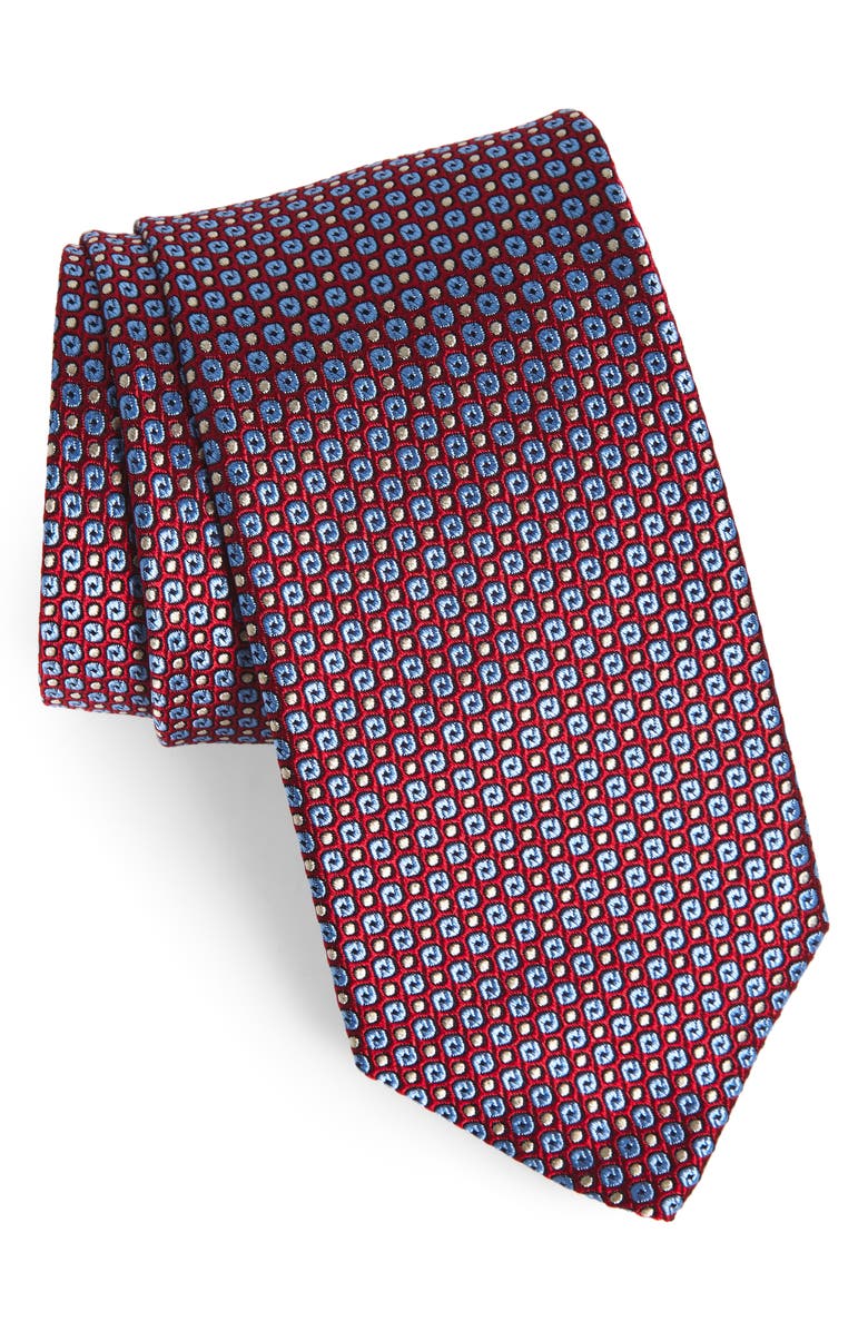 David Donahue Geometric Silk Tie, Main, color, 