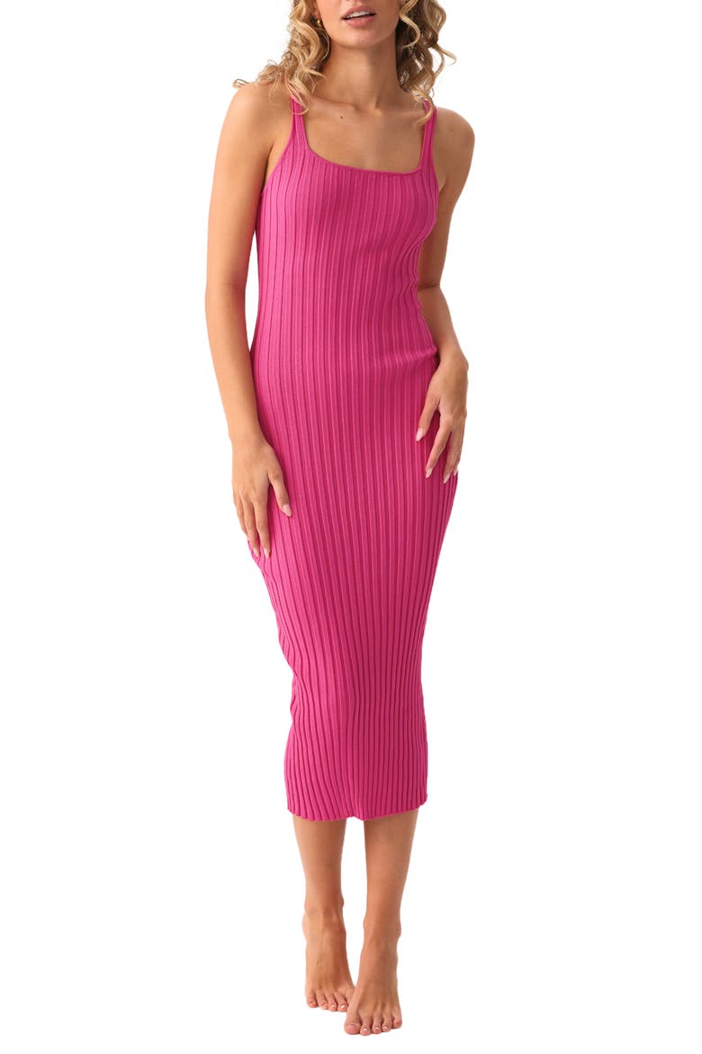 Poppy Rib Cover-Up Midi Dress, Main, color, PAINTED FISHES