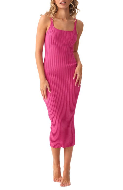 Pq Swim Poppy Rib Cover-up Midi Dress In Pink