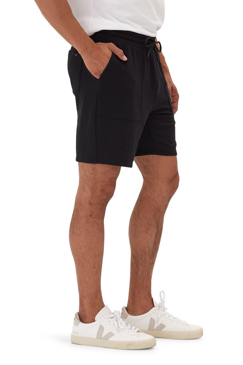 Casper Fleece Drawstring Shorts, Alternate, color, BLACK