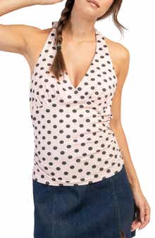 Polka Dot Halter Neck Tank