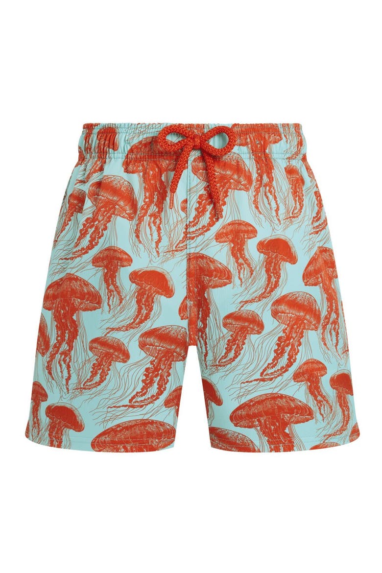 Boys Stretch Swim Trunks Jellyfish Dance, Main, color, Caribbean