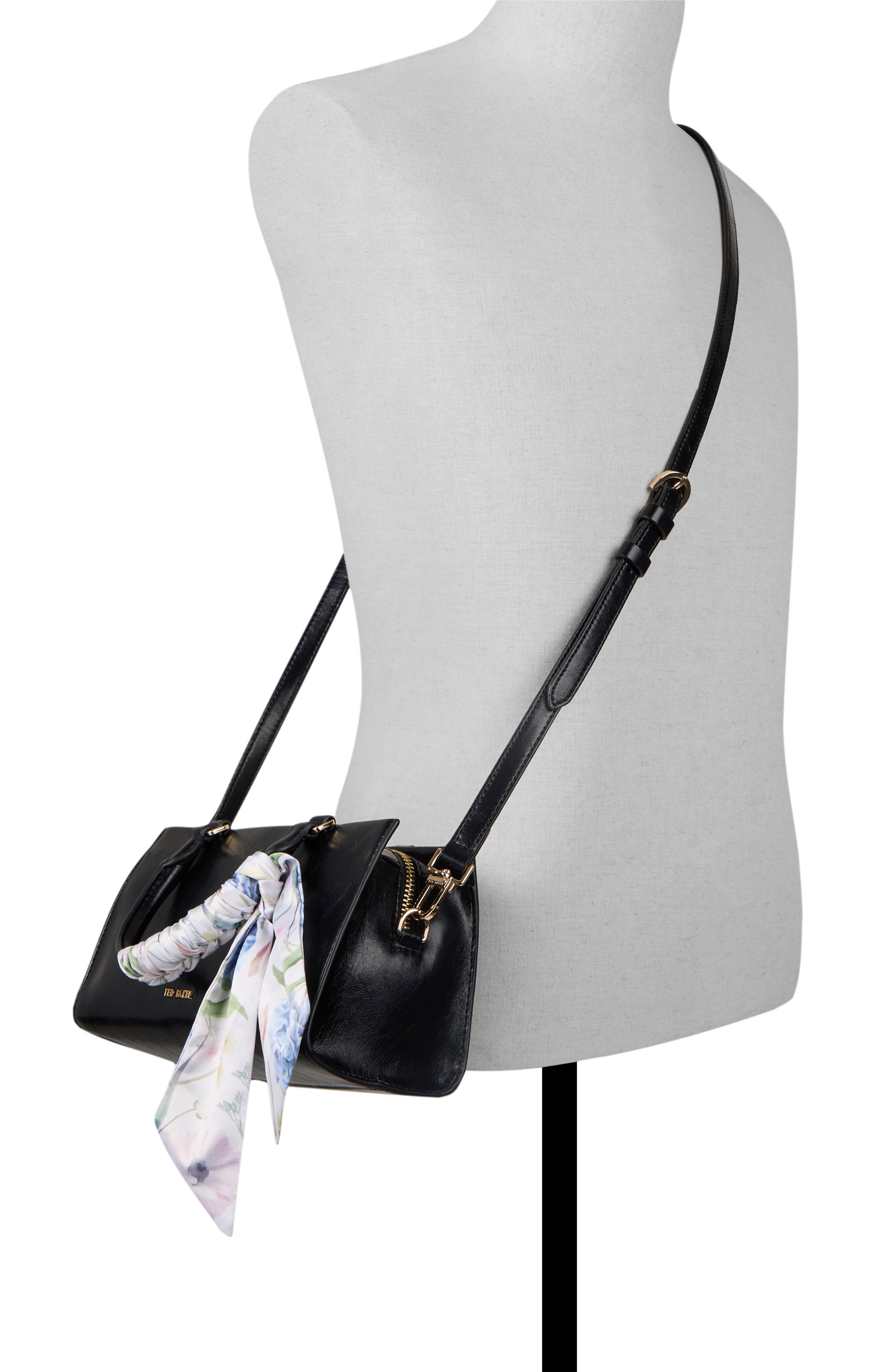 Farah Faux Leather Handbag, Alternate, color, BLACK