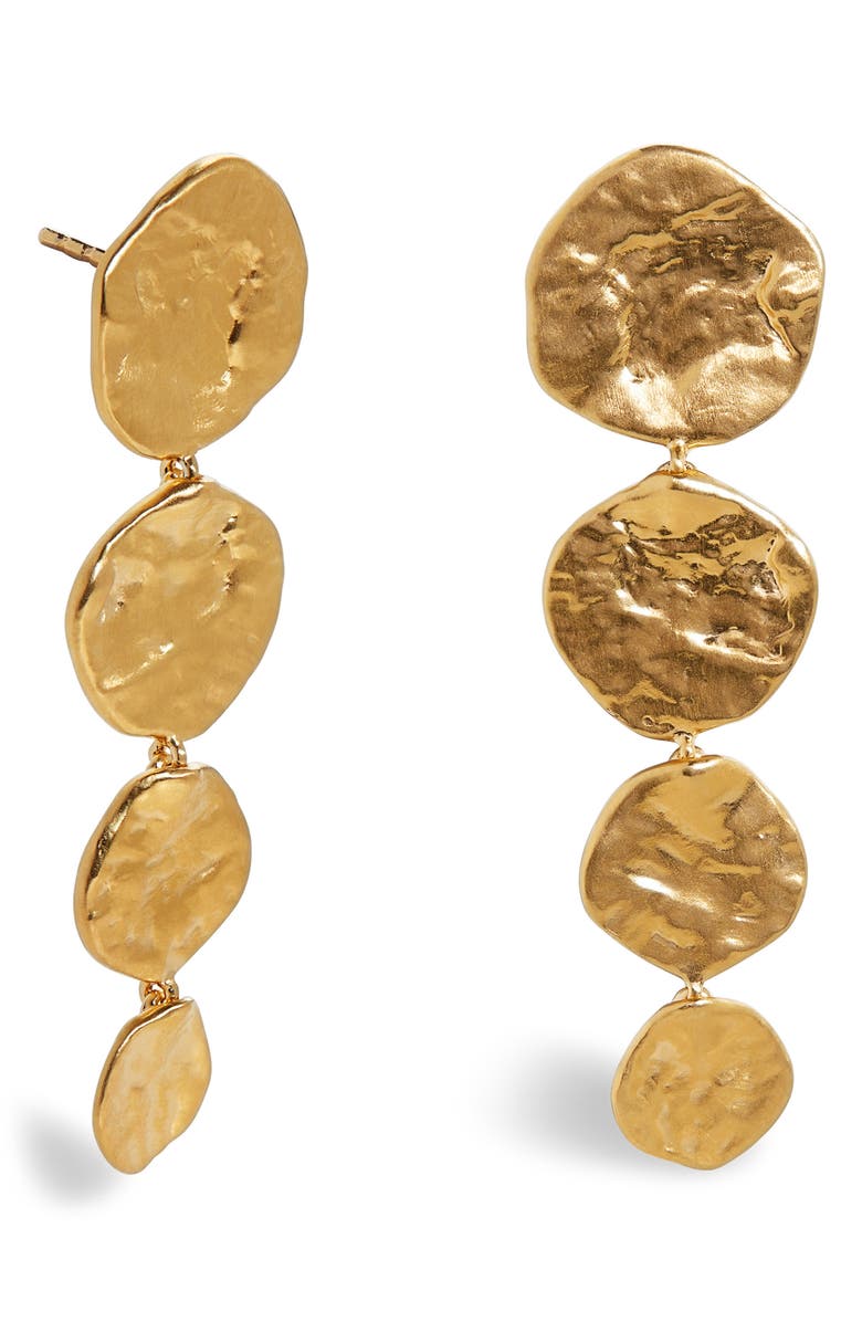 Monica Vinader Capri Disc Cocktail Drop Earrings, Main, color, 18Ct Gold Vermeil