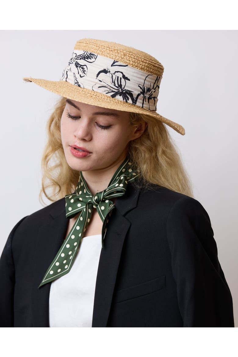 "Retro Polka" Silk Skinny Scarf, Alternate, color, Dark Green
