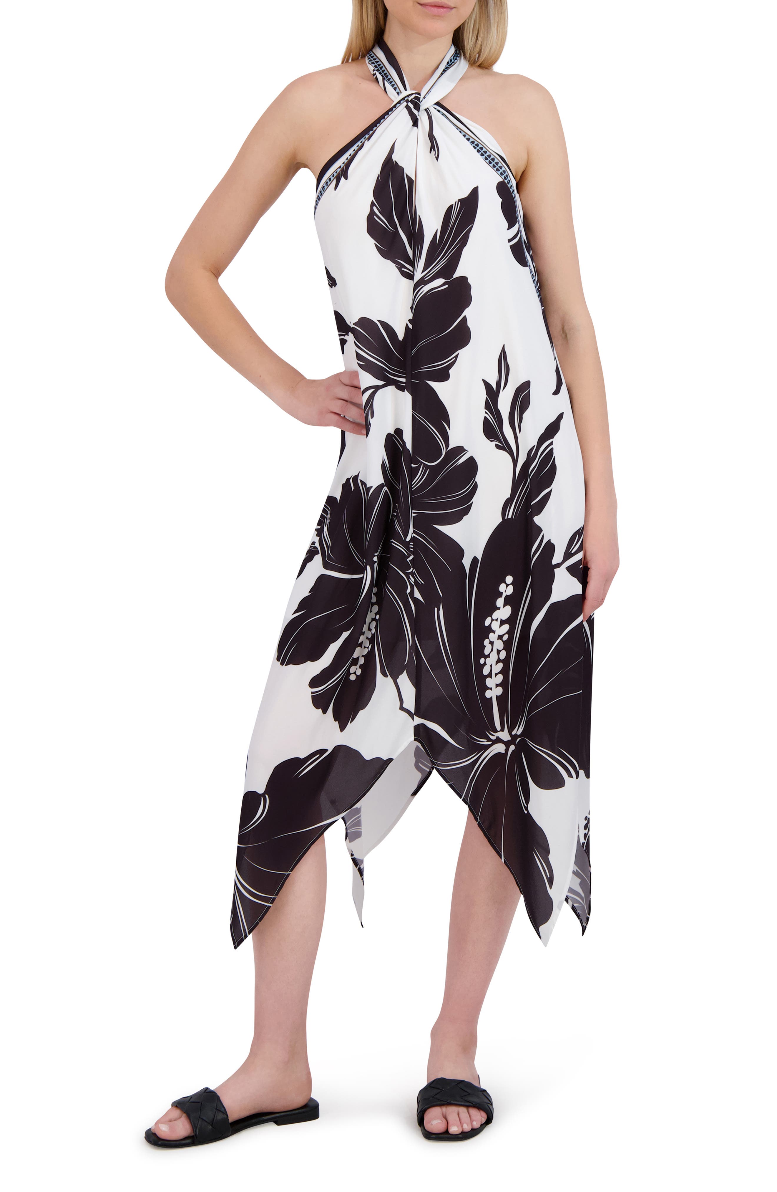 Laundry by Shelli Segal Handkerchief Halter Dress