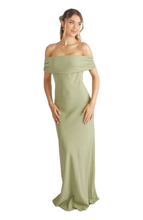Bardot Crepe Bridesmaid Dress