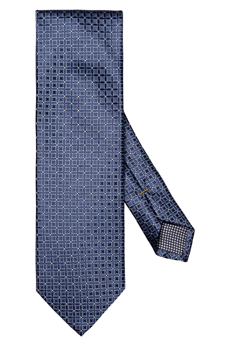 Diamond Jacquard Silk Tie, Main, color, DARK BLUE