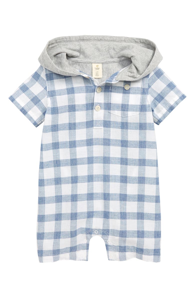 Tucker + Tate Check My Favorite Hooded Romper, Main, color,