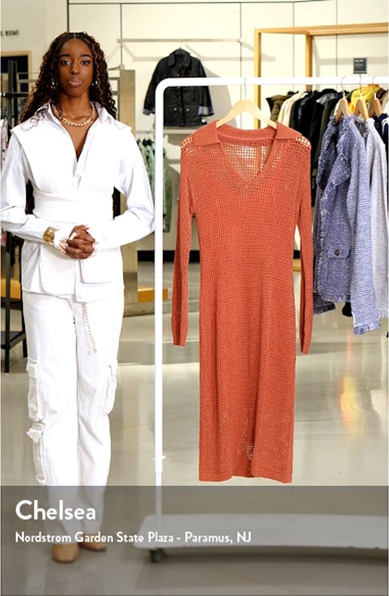 Rowan Open Stitch Long Sleeve Sweater Dress, sales video thumbnail