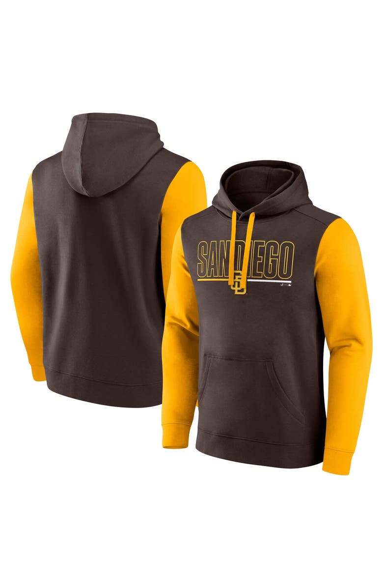 FANATICS Men's Fanatics Brown San Diego Padres Outline Fleece Pullover Hoodie, Main, color, 