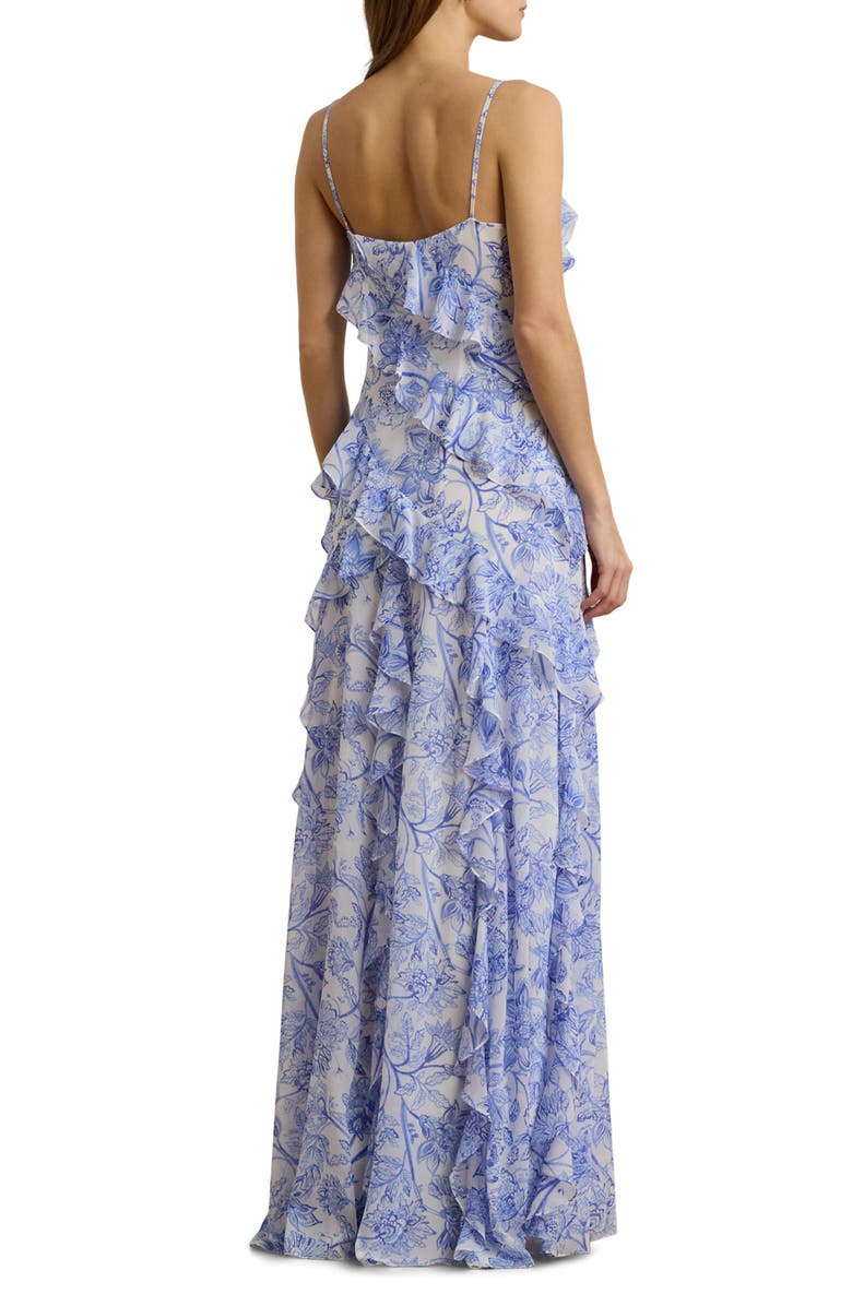 Floral Ruffle Georgette Gown