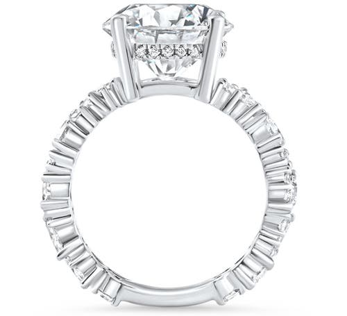 Bliss Diamond Certified 6.78ct Round Cut Diamond Engagement Ring 14k Gold Lab Grown In 14k White Gold